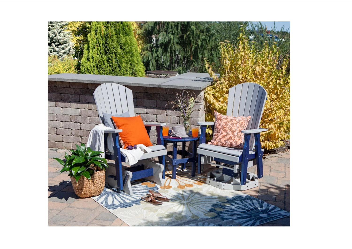 119 Poly Fanback Swivel Glider 4 119 Poly Fanback Swivel Glider - Image 4