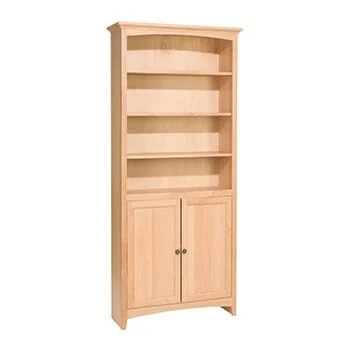 1535 72″ X 30″ Alder McKenzie Bookcase With Lower Doors