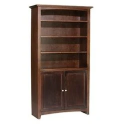 1545 72″ X 36″ Alder McKenzie Bookcase With Lower Doors -Wilmington 1545CAF d