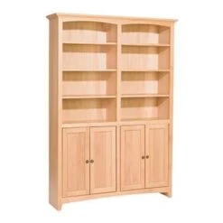 1555 72″ X 48″ Alder McKenzie Bookcase With Lower Doors