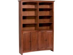 1555 72″ X 48″ Alder McKenzie Bookcase With Lower Doors -Wilmington 1555gac