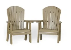 322D Poly Fanback Bistro Settee