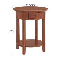 3495 McKenzie Round Side Table With Drawer -Wilmington 3495GAC d