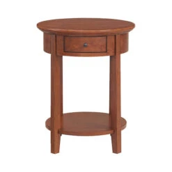 3495 McKenzie Round Side Table With Drawer -Wilmington 3495GAC front