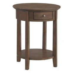 3495 McKenzie Round Side Table With Drawer -Wilmington 3495JAVA2 scaled 1