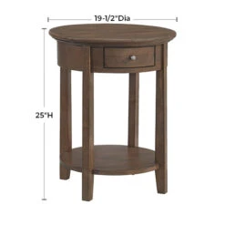 3495 McKenzie Round Side Table With Drawer -Wilmington 3495JAV d
