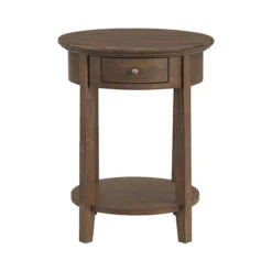 3495 McKenzie Round Side Table With Drawer -Wilmington 3495JAV front