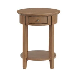 3495 McKenzie Round Side Table With Drawer -Wilmington 3495PEC front