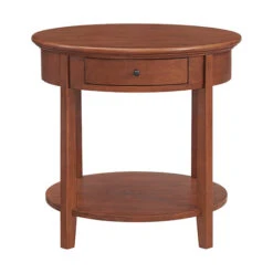3510 McKenzie Large Round End Table With Drawer -Wilmington 3510GAC front