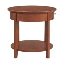 3510 McKenzie Large Round End Table With Drawer -Wilmington 3510GAC side