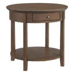 3510 McKenzie Large Round End Table With Drawer -Wilmington 3510JAVA2 scaled 1