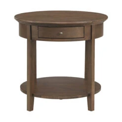 3510 McKenzie Large Round End Table With Drawer -Wilmington 3510JAV front