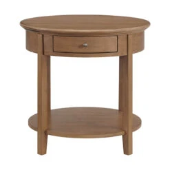 3510 McKenzie Large Round End Table With Drawer -Wilmington 3510PEC front