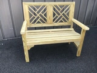 Pine 4′ Chippendale Bench 1 Pine 4′ Chippendale Bench