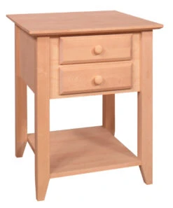 6018 Shaker Alder End Table With Two Drawers