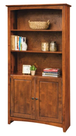 63684D Alder 36 X 84 H Alder Shaker Bookcase With Doors -Wilmington 63672DA B