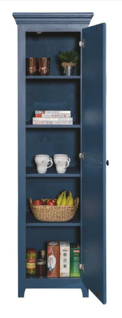 72072 Pine One Door Pantry -Wilmington 72072WB Open