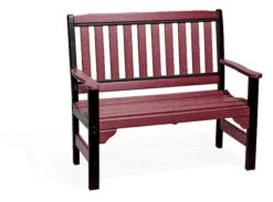 940 Poly English Garden Bench -Wilmington 940 englishgarden bench red black