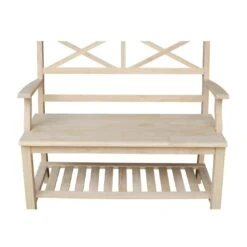 BE-1 Double X-Back Bench With Arms -Wilmington BE 1 WOODGRAIN