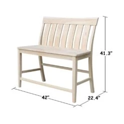 BE-132 Ava Counter Height Bench -Wilmington BE 132 DIMENSION