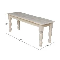BE-47 Farmhouse Bench -Wilmington BE 47 DIMENSION