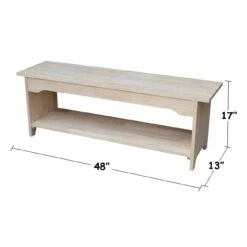 BE-48 48″ Wide Brookstone Bench -Wilmington BE 48 DIMENSION