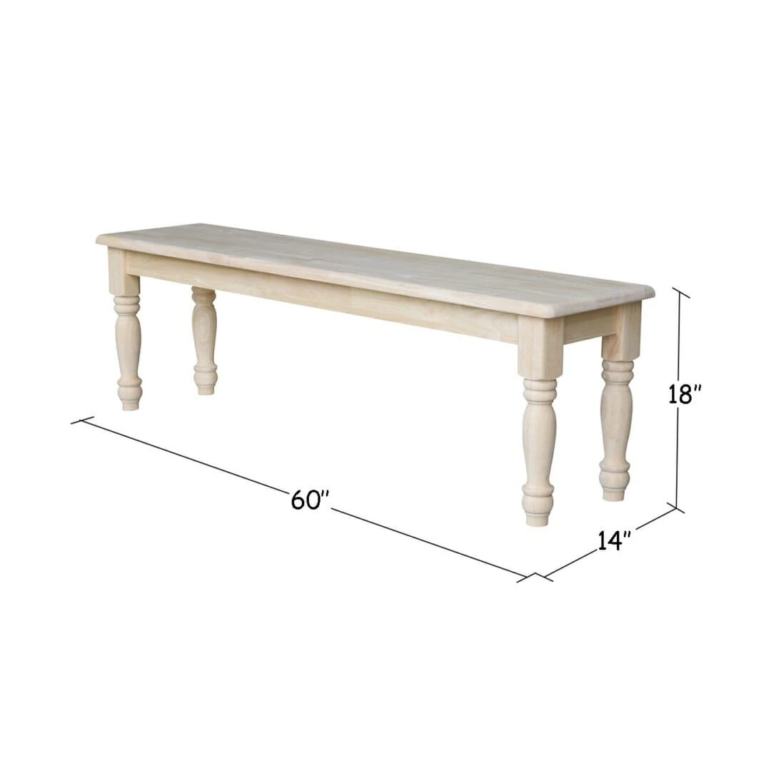 BE-60T 60″ Wide Farmhouse Bench 4 BE-60T 60″ Wide Farmhouse Bench - Image 4