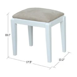 BE-2 Upholstered Vanity Bench -Wilmington BE08 2 DIMENSION