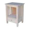 BJ6TD Mission End Table With Drawer