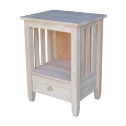 BJ6TD Mission End Table With Drawer