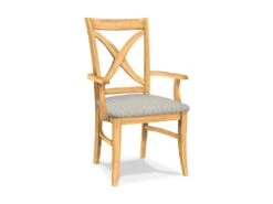 C-14AB-F6 Upholstered Vineyard Arm Chair -Wilmington C 14ABUPH F79 Haberdash Gray