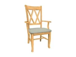 CI-20A-F6 Upholstered Double X-Back Arm Chair -Wilmington C 20ABUPH F56 Greenlight Misty Gray