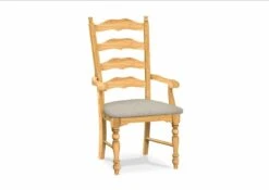 C-2170A-F6 Upholstered Maine Ladder Back Arm Chair -Wilmington C 2170AB F47