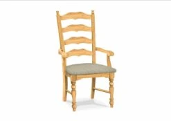 C-2170A-F6 Upholstered Maine Ladder Back Arm Chair -Wilmington C 2170AB F49