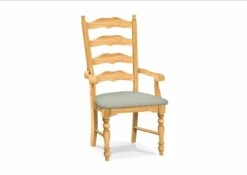 C-2170A-F6 Upholstered Maine Ladder Back Arm Chair -Wilmington C 2170AB F56