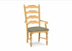 C-2170A-F6 Upholstered Maine Ladder Back Arm Chair -Wilmington C 2170AB F58