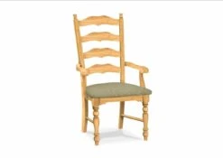 C-2170A-F6 Upholstered Maine Ladder Back Arm Chair -Wilmington C 2170AB F67