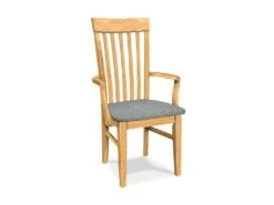 CI-465A-F6 Upholstered Tall Mission Arm Chair -Wilmington C 465AUPH F37 Phoebe Slate