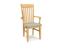 CI-465A-F6 Upholstered Tall Mission Arm Chair -Wilmington C 465AUPH F56 Greenlight Misty Gray