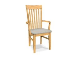 CI-465A-F6 Upholstered Tall Mission Arm Chair -Wilmington C 465AUPH F79 Haberdash Gray