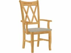 CI-20A-F6 Upholstered Double X-Back Arm Chair -Wilmington CI 20A F49 Majorly Linen