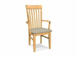 CI-465A-F6 Upholstered Tall Mission Arm Chair -Wilmington CI 465A F49 Majorly Linen