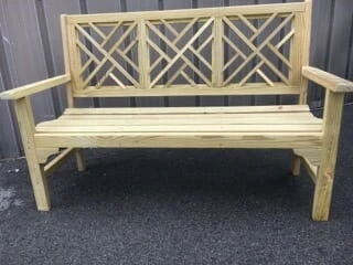 Pine 5 Foot Chippendale Bench 1 Pine 5 Foot Chippendale Bench