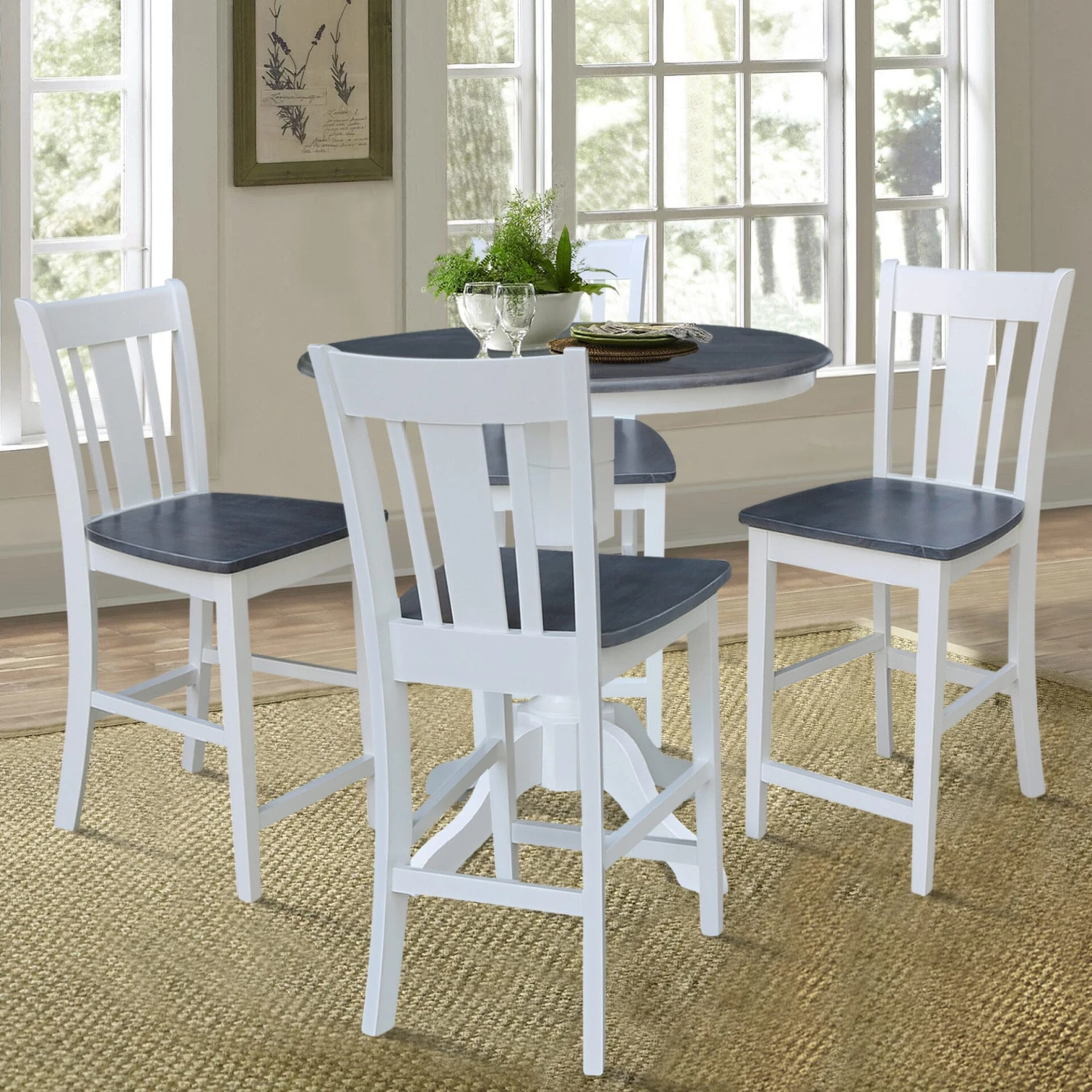 K05-36RT-11P-S102 Round Pedestal Table With San Remo Stools 1 K05-36RT-11P-S102 Round Pedestal Table With San Remo Stools