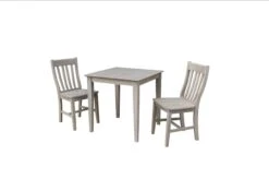 K09-3030T-C-61-2 30×30 Dining Table With 2 Cafe Chairs
