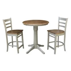 K41-30RT-27B-S6172 Round Pedestal Table With Emily Stools -Wilmington K41 30RT 27B S6172 2
