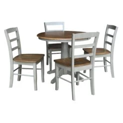 K41-36RT-27B-C41-2 Round Pedestal Table With Madrid Chairs -Wilmington K41 36RT 27B C2 4