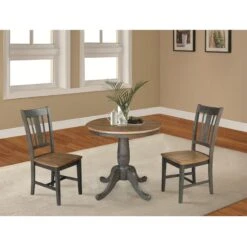 K45-30RT-CI-10-2 Round Pedestal Table With San Remo Chairs -Wilmington K45 30RT C10 2 RS