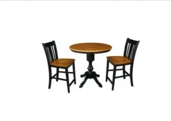 K57-36RT-11P-S102 Round Pedestal Table With San Remo Stools -Wilmington K57 Set