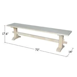 BE-72T/2 72″ Trestle Bench And Base -Wilmington KBE 72 DIMENSION